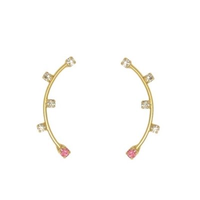 Brinco Prata Mil Ear Cuff Com Strass Ouro Menor preço em Brinco Prata Mil Ear Cuff Com Strass Ouro