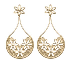Brinco Prata Mil Flor Vazada Com Gota Fio Com 3 Flores Vazadas Ouro Menor preço em Brinco Prata Mil Flor Vazada Com Gota Fio Com 3 Flores Vazadas Ouro