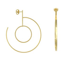 Brinco Prata Mil Meia Argola 61Mm Com Argola Fio Dourado Menor preço em Brinco Prata Mil Meia Argola 61Mm Com Argola Fio Dourado