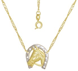 Gargantilha Prata Mil Cavalo Com Ferradura Com Ródio Dourado Menor preço em Gargantilha Prata Mil Cavalo Com Ferradura Com Ródio Dourado