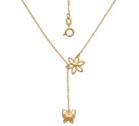 Gargantilha Prata Mil Com Flor E Borboleta Dourado Menor preço em Gargantilha Prata Mil Com Flor E Borboleta Dourado