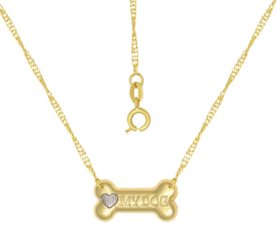 Menor preço em Gargantilha Prata Mil Com Osso 18Mm My Dog Com Ródio Dourado