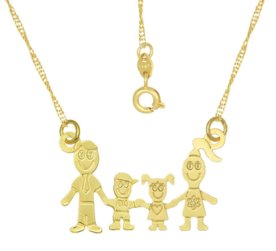 Gargantilha Prata Mil Família Fotocorrosã Dourado Menor preço em Gargantilha Prata Mil Família Fotocorrosã Dourado