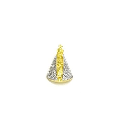 Pingente Prata Mil Nossa Senhora de Ouro c/ Zircônia e Ródio Ouro Menor preço em Pingente Prata Mil Nossa Senhora de Ouro c/ Zircônia e Ródio Ouro