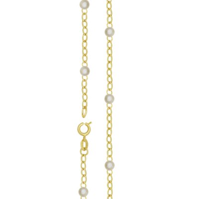 Pulseira Prata Mil Infantil De Pérola Dourado Menor preço em Pulseira Prata Mil Infantil De Pérola Dourado