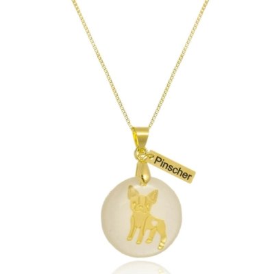 Colar Priscila Melo Joias Pet Pinscher Dourado Menor preço em Colar Priscila Melo Joias Pet Pinscher Dourado