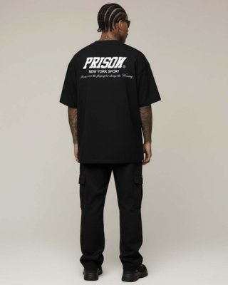 Camiseta Oversized Box Essentials Preta Preto