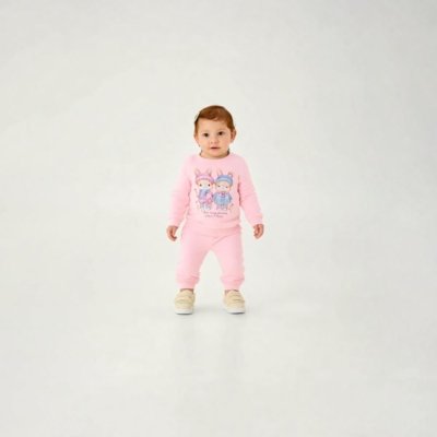 Conjunto Rosa Bebe Pulla Bulla Menina - 55128-1