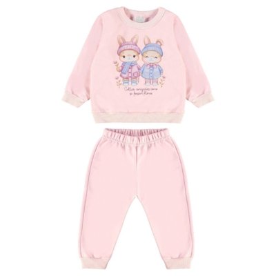 Conjunto Rosa Bebe Pulla Bulla Menina - 55128-1