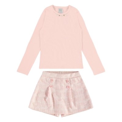 Conjunto Rosa Infantil Pulla Bulla Menina - 55347-11