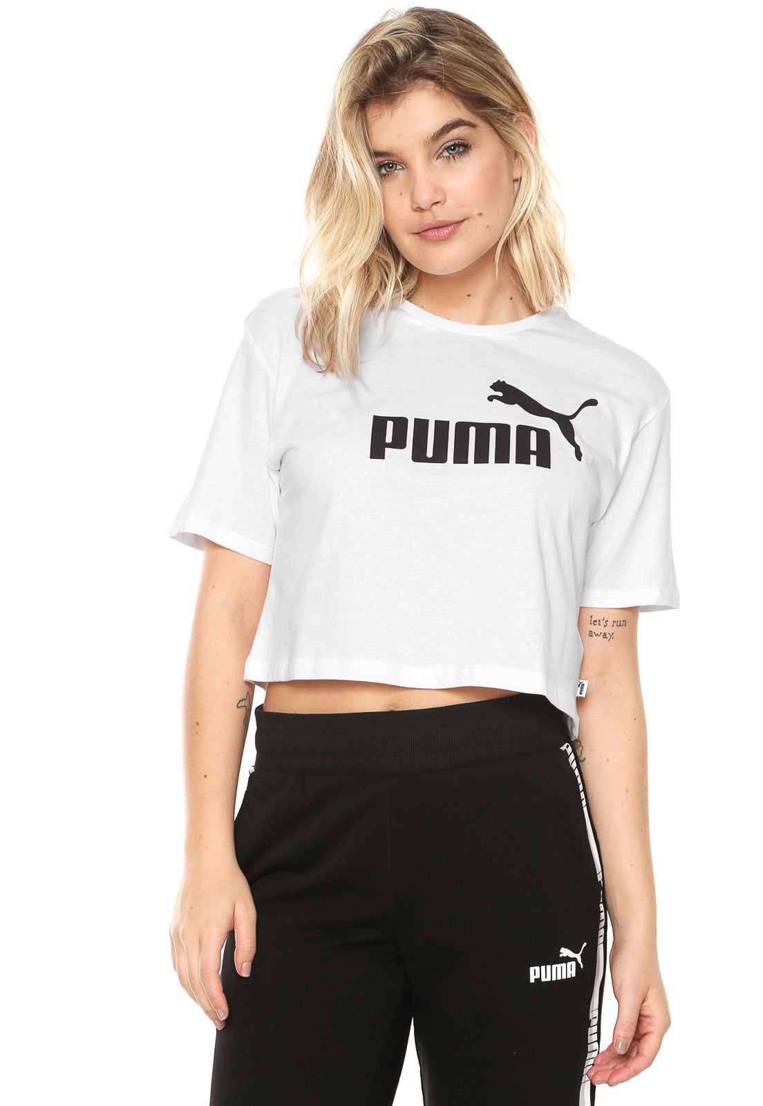 camiseta puma branca feminina
