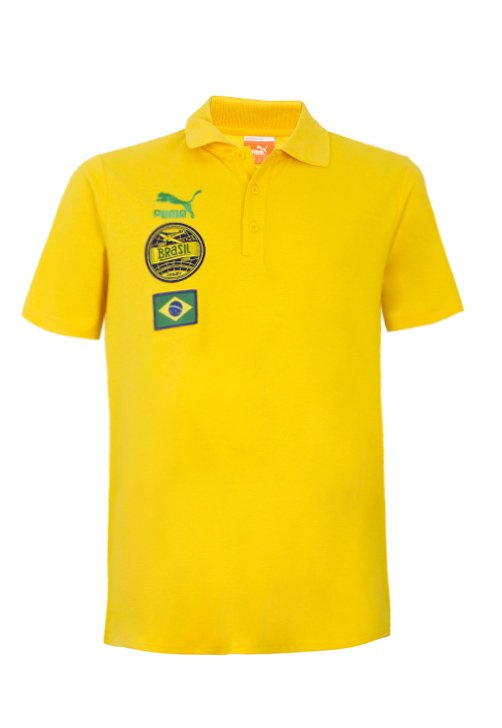 Camisa Polo Puma Football Brasil Amarela - Compre Agora