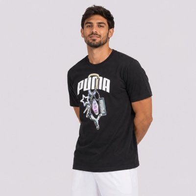 Camiseta Puma Graphics Relaxed Execution Preto