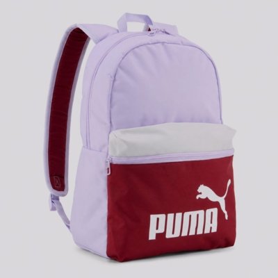 Mochila Puma Phase Color Block Lilás e Vermelha