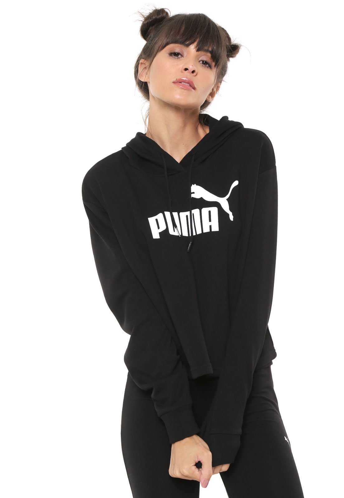 women's sportswear essential cropped moletom com capuz