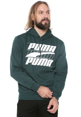Moletom Flanelado Fechado Puma Rebel Hoody Verde Menor preço em Moletom Flanelado Fechado Puma Rebel Hoody Verde