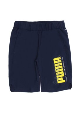 Short Puma Menino Escrita Azul-Marinho Menor preço em Short Puma Menino Escrita Azul-Marinho