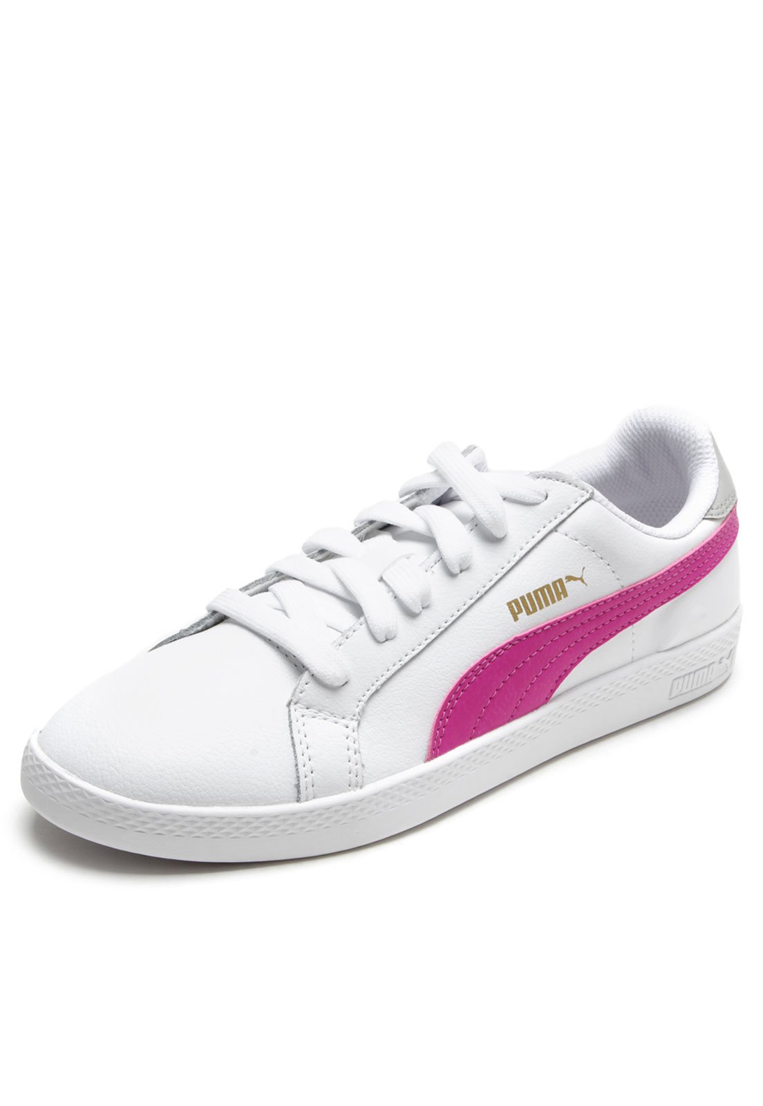 tenis puma rosa e branco