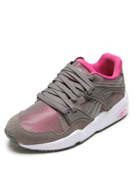 tenis puma cinza e rosa