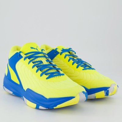 Tênis Puma Court Pro 2 Marble Azul e Amarelo