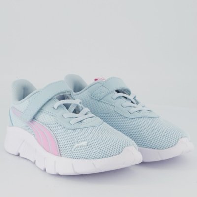 Tênis Puma Flexfocus Modern Ac Infantil Azul e Rosa
