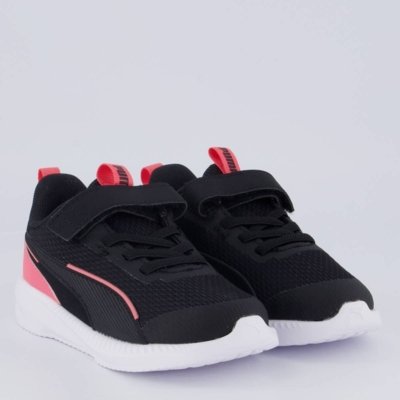 Tênis Puma Flyer 3 Infantil Preto e Rosa