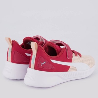 Tênis Puma Flyer Runner V PS Infantil Rosa e Branco