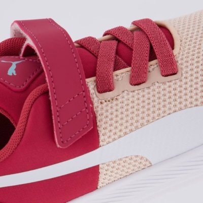 Tênis Puma Flyer Runner V PS Infantil Rosa e Branco