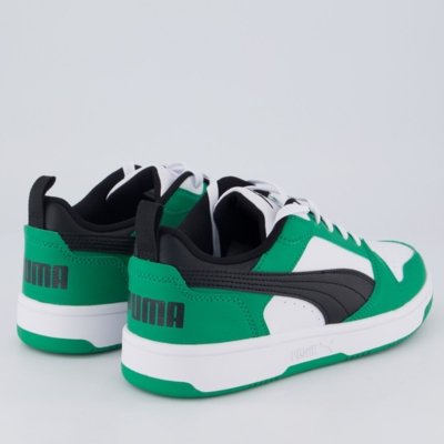 Tênis Puma Rebound V6 Juvenil Branco e Verde
