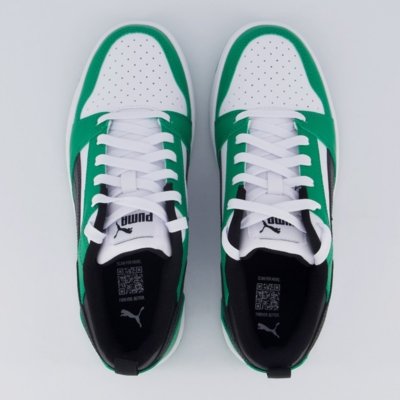 Tênis Puma Rebound V6 Juvenil Branco e Verde