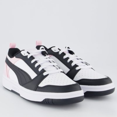 Tênis Puma Rebound V6 LO Feminino Preto e Rosa
