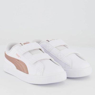 Tênis Puma Rickie Classic V Infantil Branco e Rosa