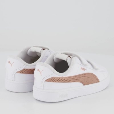 Tênis Puma Rickie Classic V Infantil Branco e Rosa