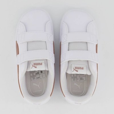 Tênis Puma Rickie Classic V Infantil Branco e Rosa