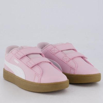 Tênis Puma Rickie Classic V PS Infantil Rosa e Branco
