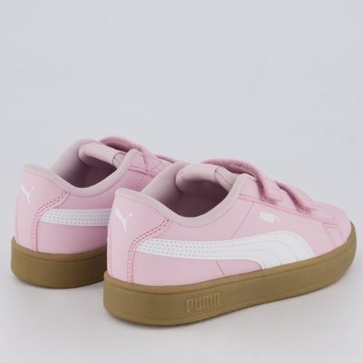 Tênis Puma Rickie Classic V PS Infantil Rosa e Branco