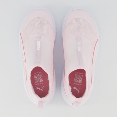 Tênis Puma Sky Runner Slip On Bold Bdp Infantil Rosa e Branco