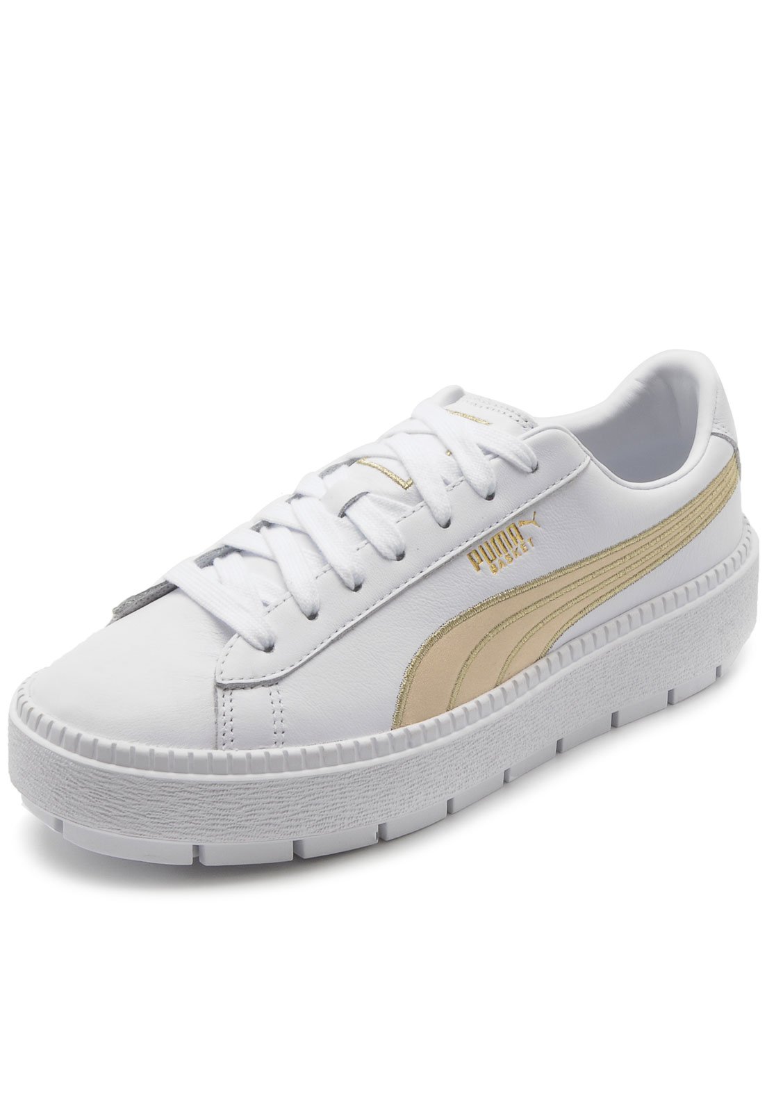 Tênis Couro Puma Platform Trace Varsity Wns Branco - Compre Agora ...