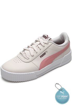 Tênis Flatform Couro Puma Carina L Off-White Menor preço em Tênis Flatform Couro Puma Carina L Off-White