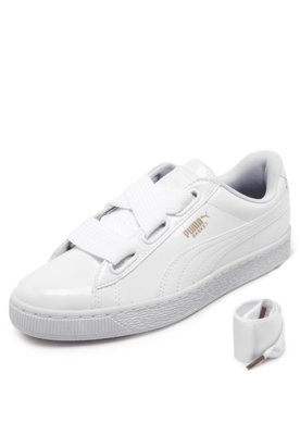 Tênis puma basket heart patent sales feminino branco