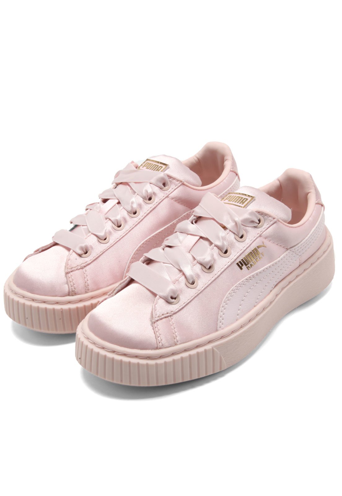 Puma basket shop platform bambino rosa