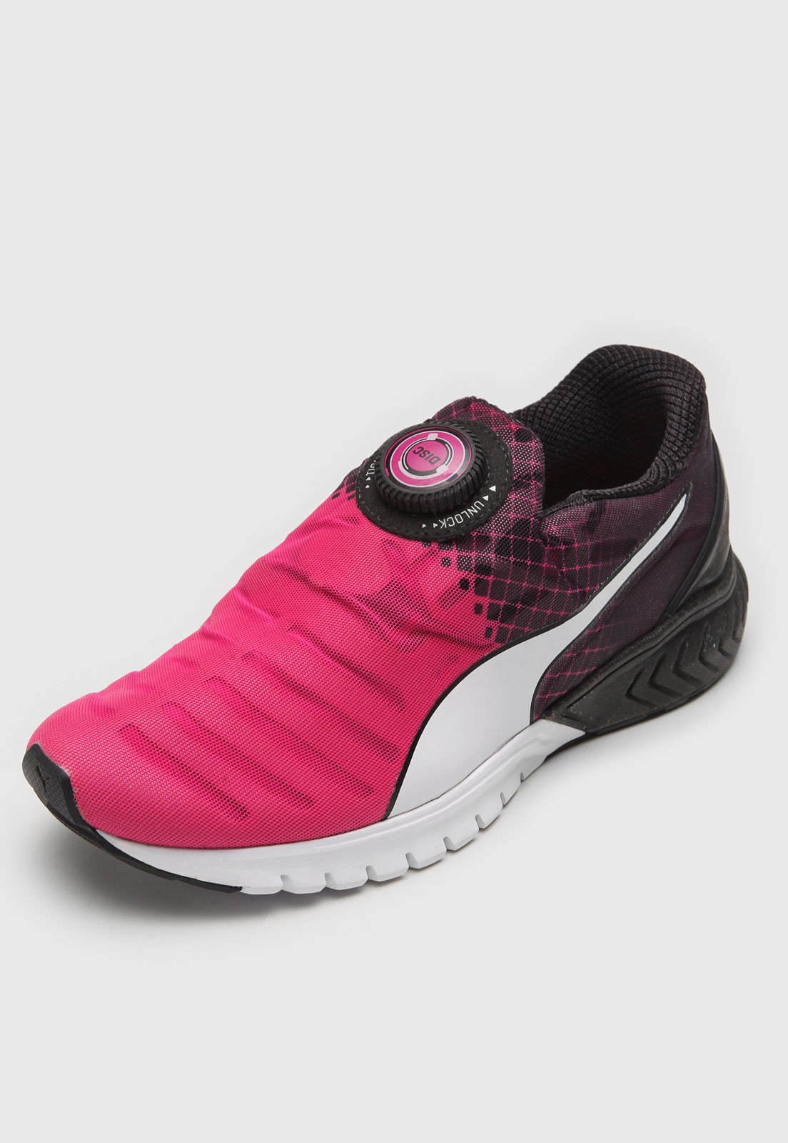 Puma disc preto com sales rosa