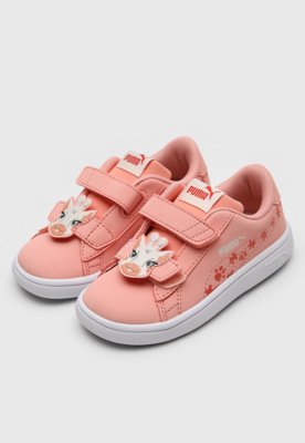 Tenis puma infantil preto clearance com rosa