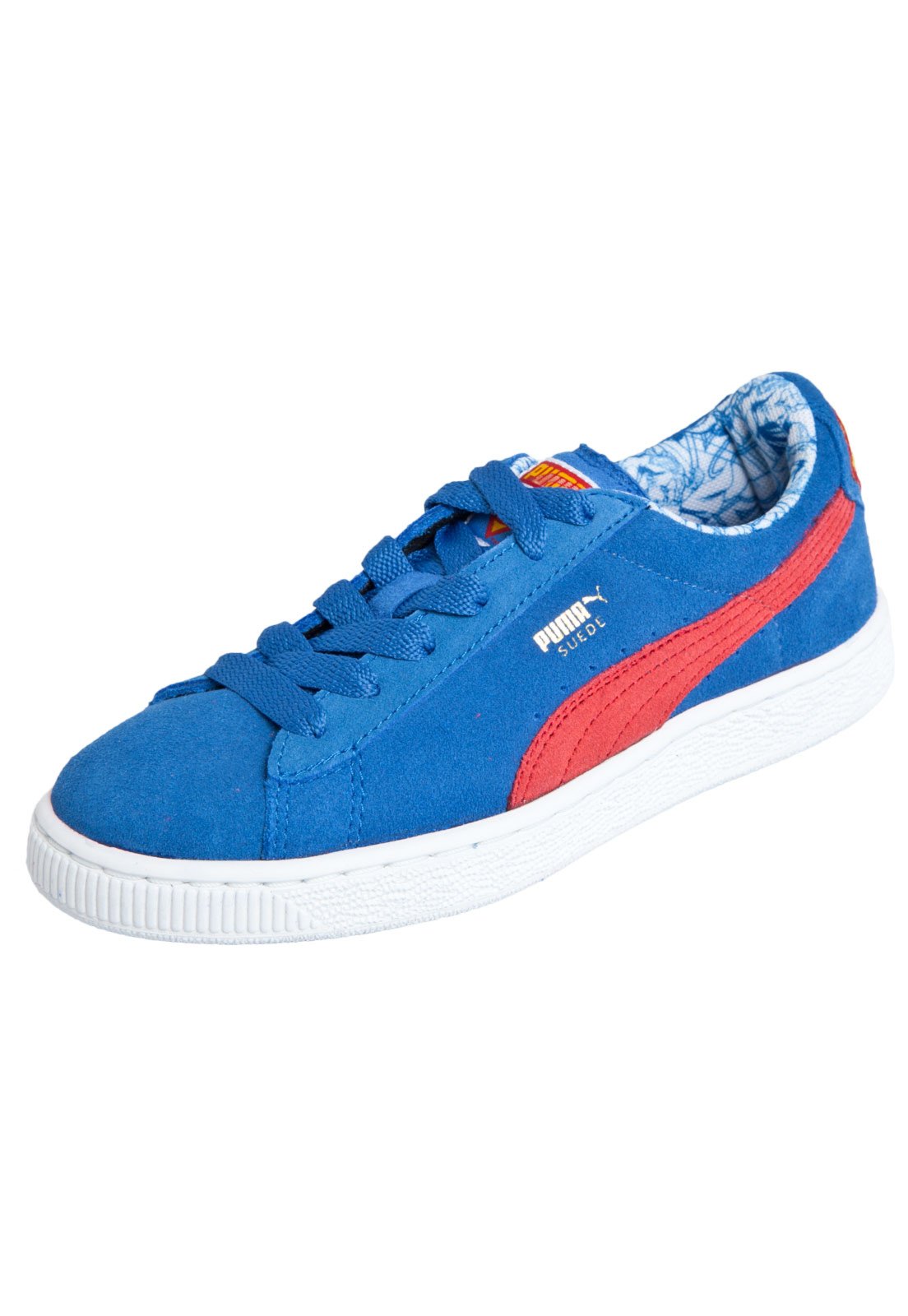 Puma suede hot sale azul e laranja