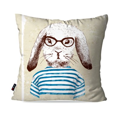 Capa de Almofada Pump UP Decorativa Avulsa Páscoa Coelho com Camisa de Listras 45x45cm Menor preço em Capa de Almofada Pump UP Decorativa Avulsa Páscoa Coelho com Camisa de Listras 45x45cm