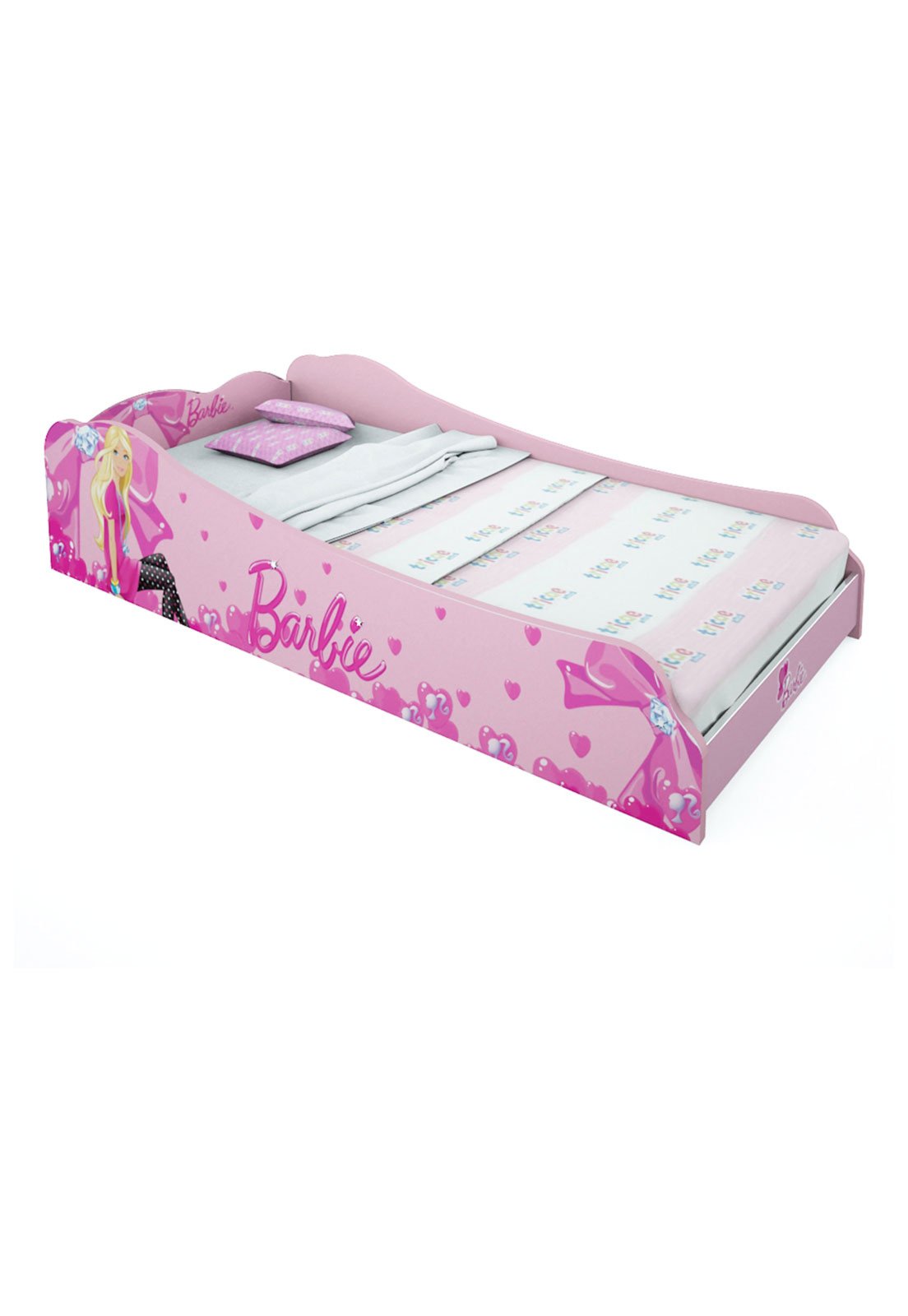 Cama De Criança Barbie Rosa C/colchão Para Quarto Infantil