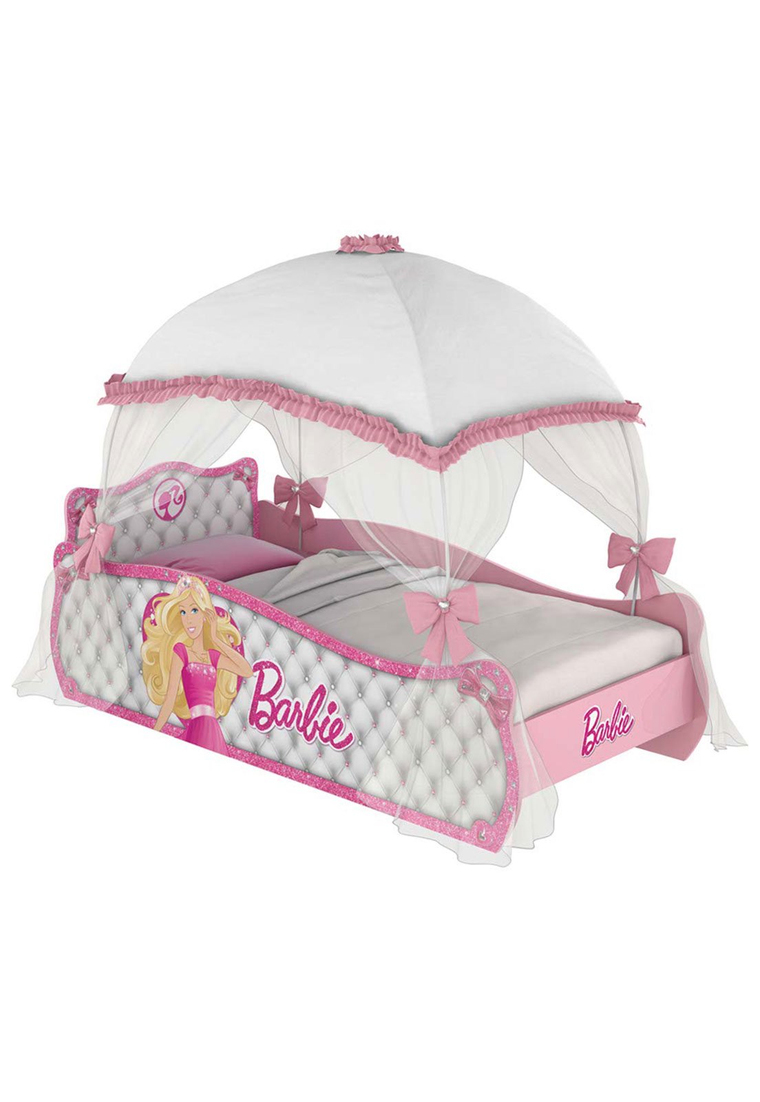 Cama De Criança Barbie Rosa C/colchão Para Quarto Infantil