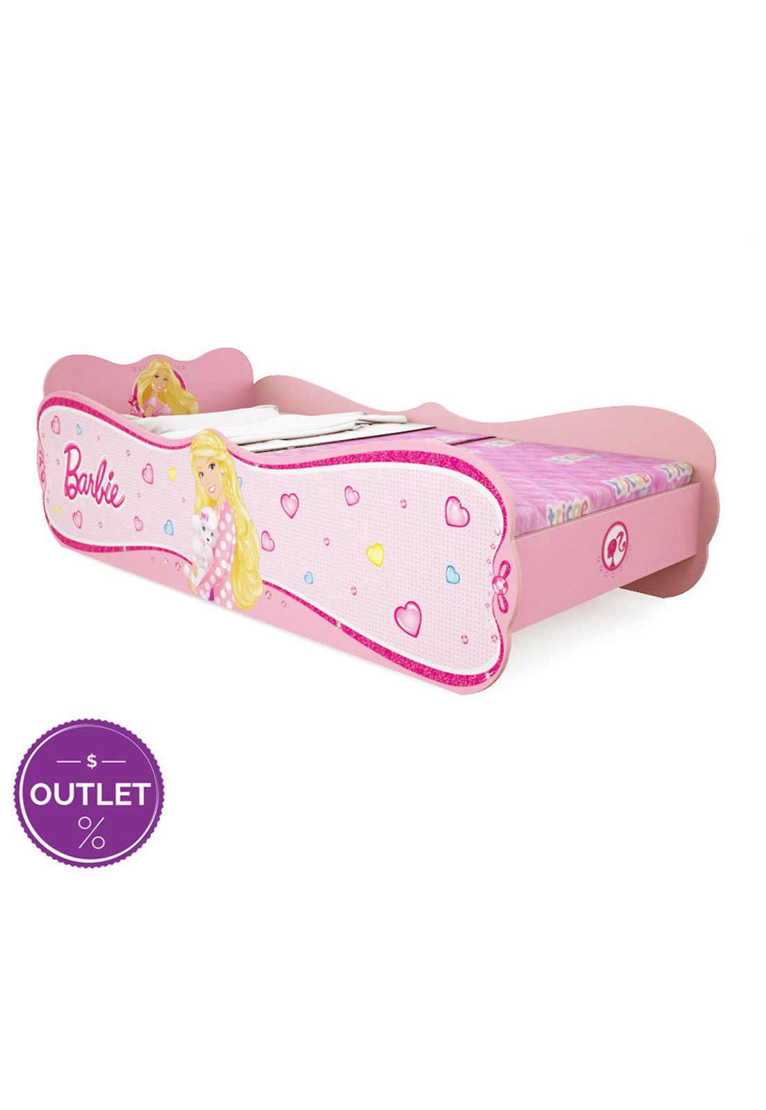 Cama Carruagem Barbie Star Rosa