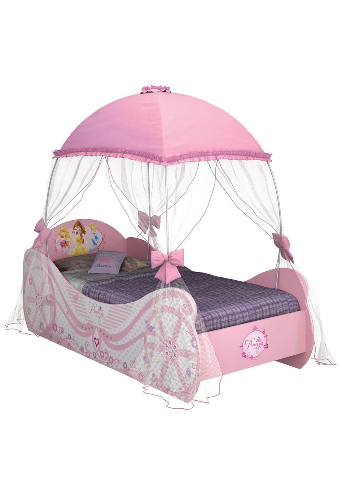 Cama Carruagem Barbie Star Rosa