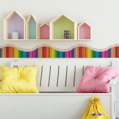 Adesivo de Parede Quartinhos Faixa Decorativa Infantil Lapis 10m x 10cm Menor preço em Adesivo de Parede Quartinhos Faixa Decorativa Infantil Lapis 10m x 10cm